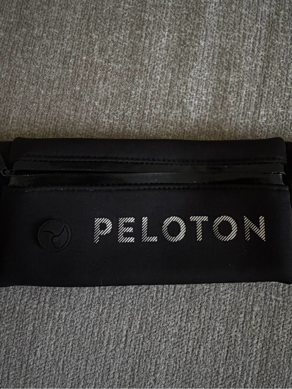 Peloton Black Belt Bag with White Logo